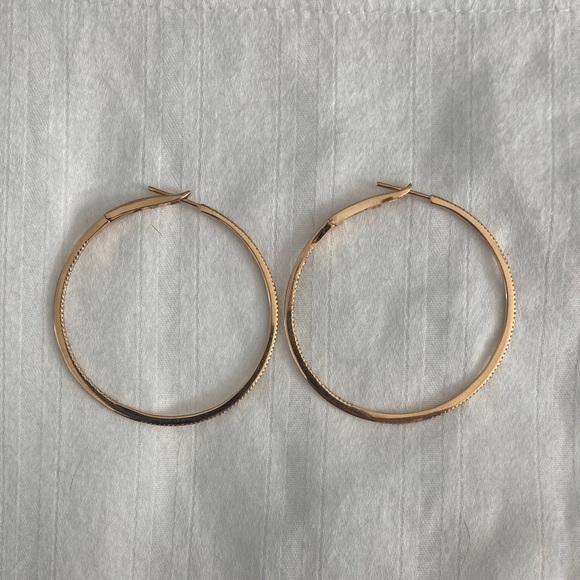 Doves Jewelry by Doron Paloma Rose Gold Diamond Hoops - Picture 2 of 11